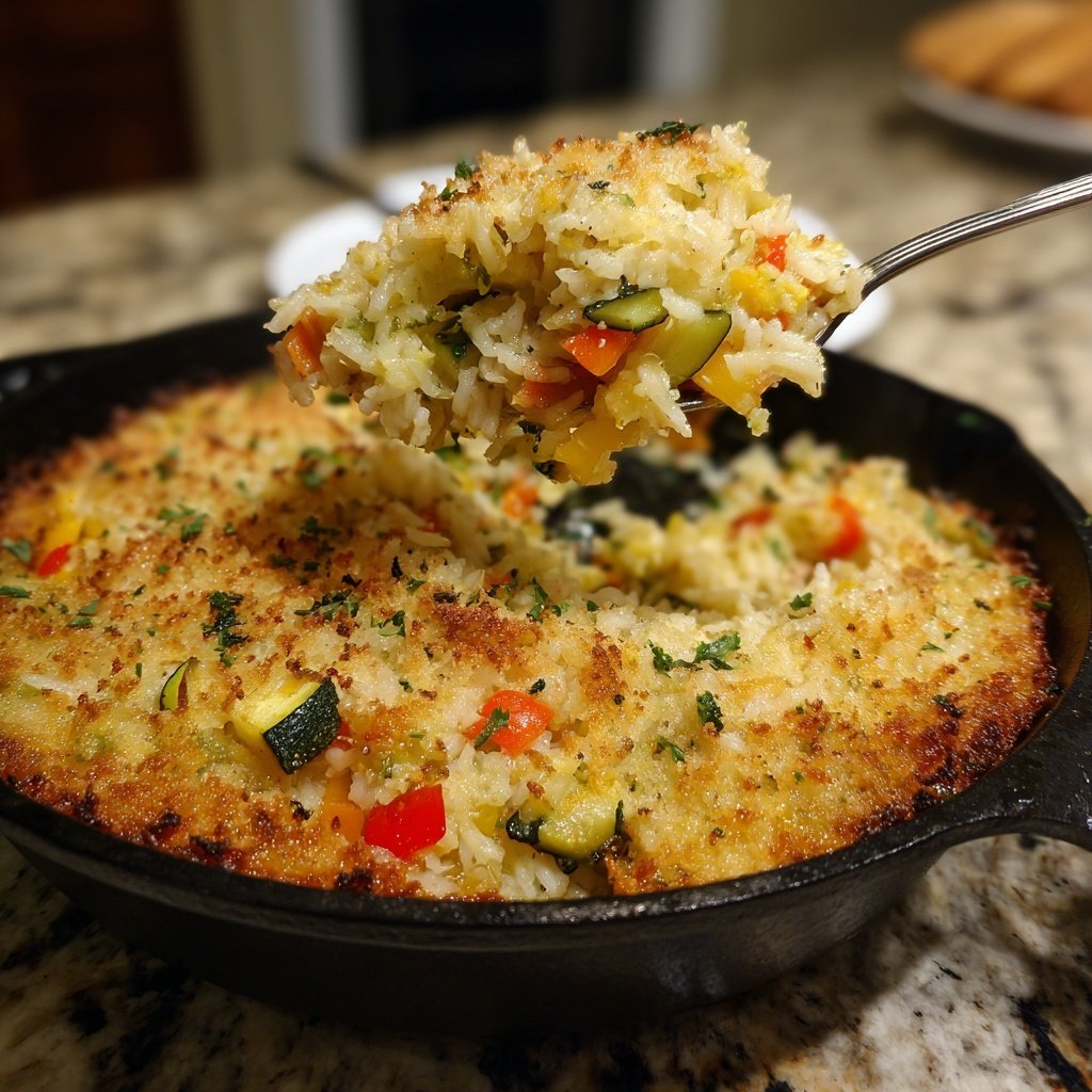 Baked Veggie Rice Skillet
