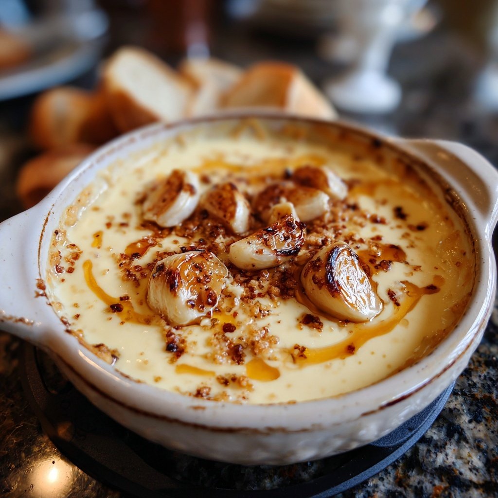 Fondue with Caramelized Garlic