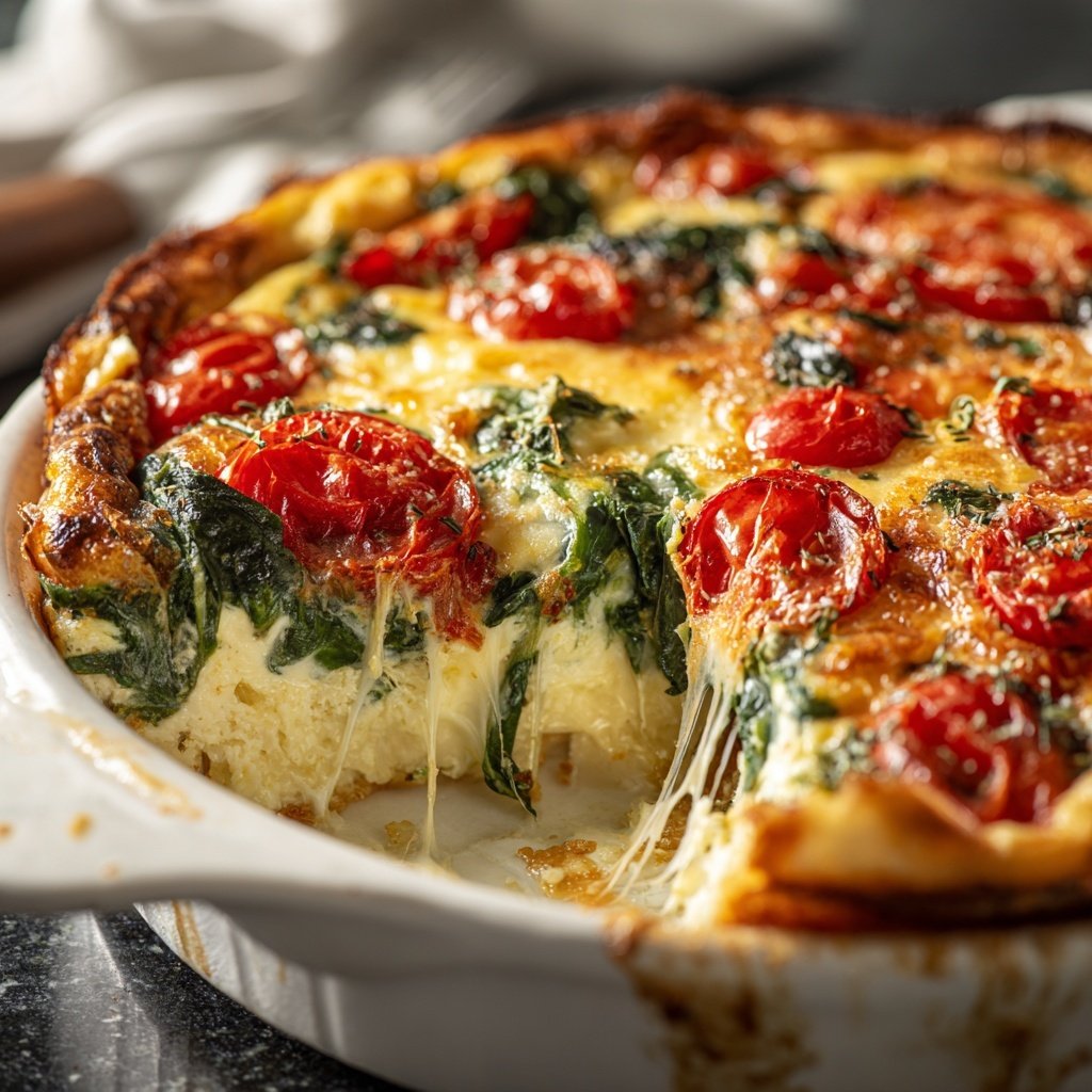 Sunday Creamy Spinach Tomato Bake