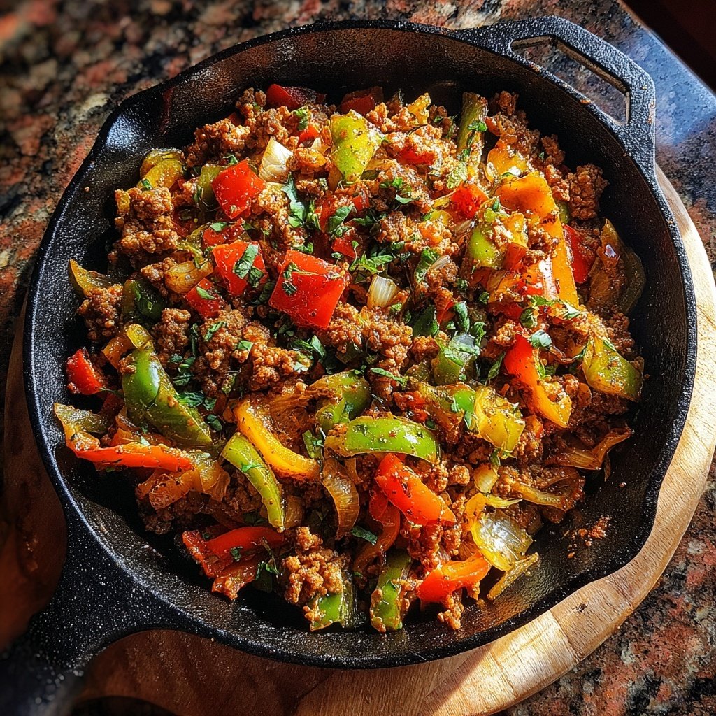 Ground Beef And Veggie Skillet