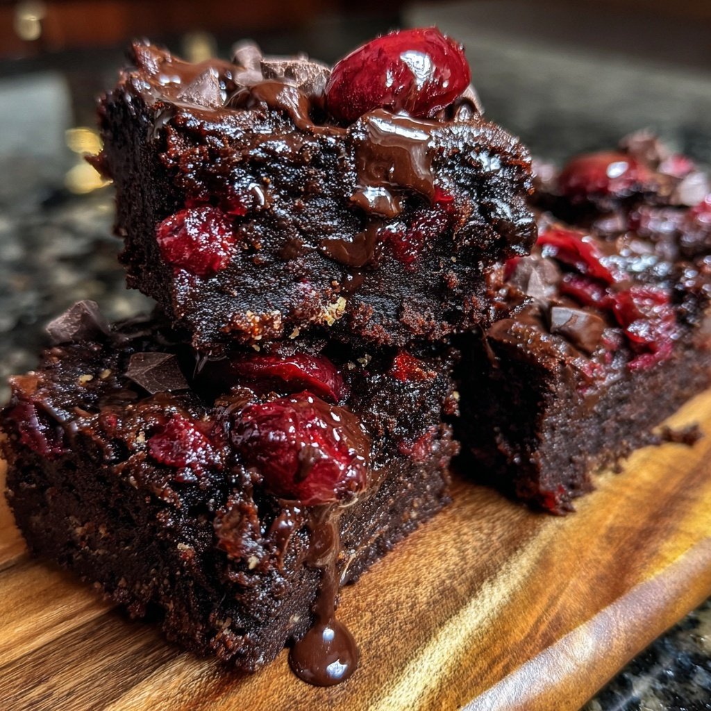 Chocolate Cherry Fudge Squares