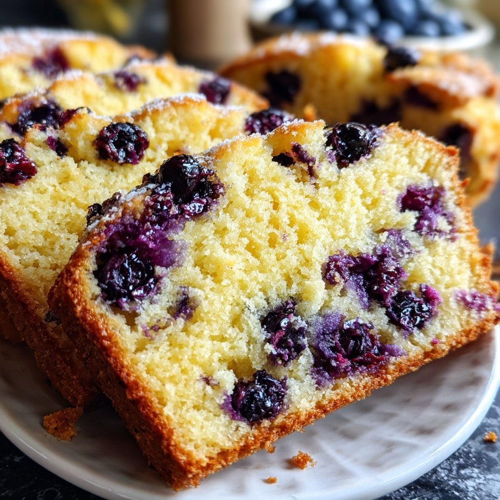 Blueberry Lemon Bread Slices