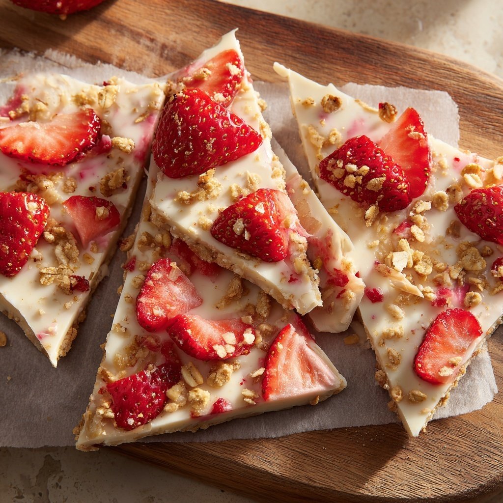 Valentines Treats Strawberry Yogurt Bark