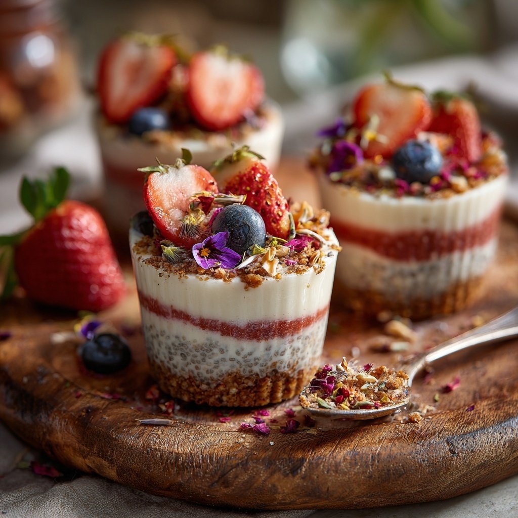 Strawberry Coconut Yogurt Chia Cups
